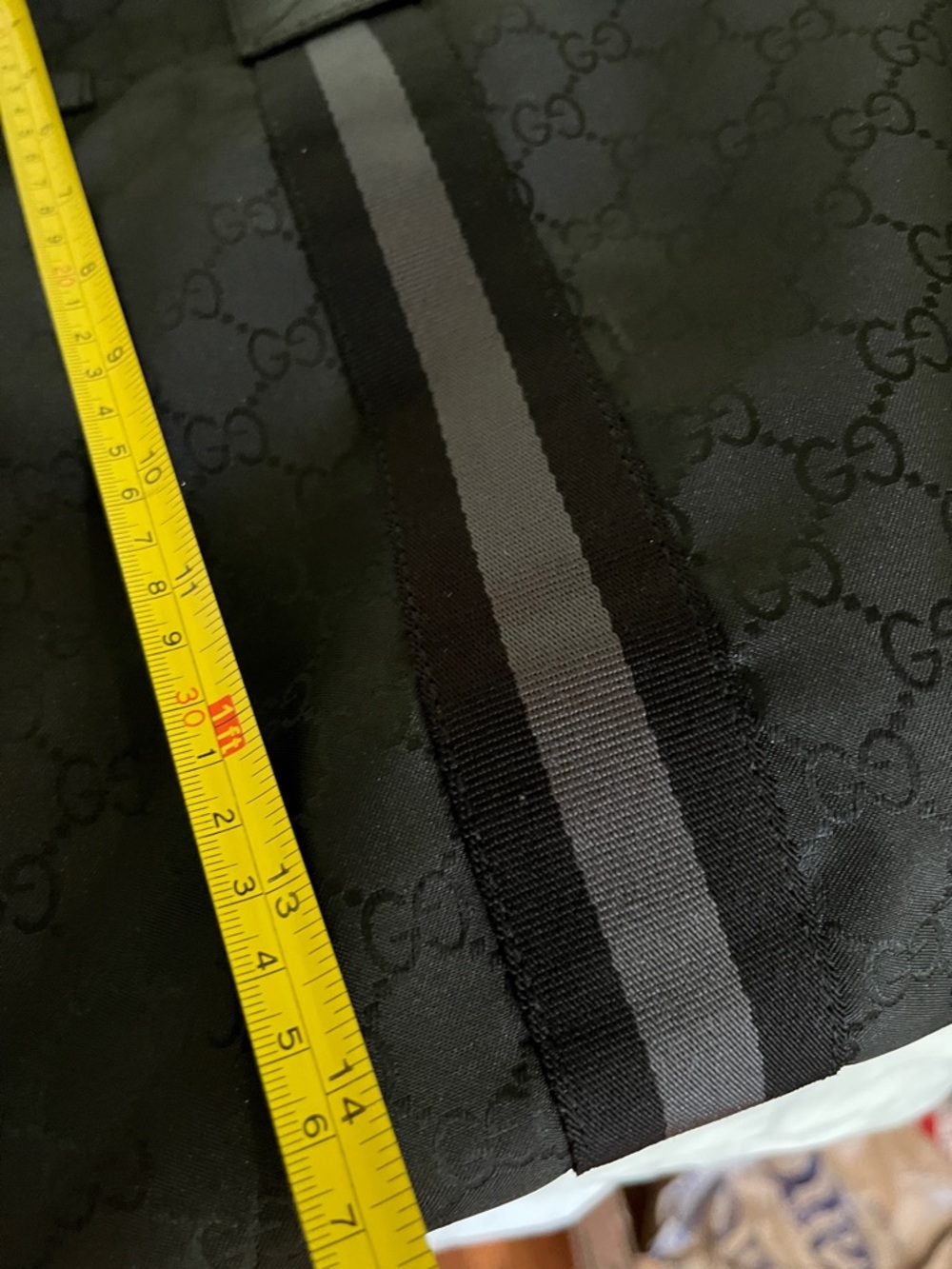 Gucci Black GG nylon Duffel with Dark Stripe Accents - Picture 7 of 8